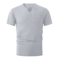 thumbnail image 4 of Leey-World Men's T Shirt Short Sleeve Cotton Blend T-Shirts Crew Neck Casual Summer Basic Tee Shirts Men T Shirt(Light Gray,XL), 4 of 5