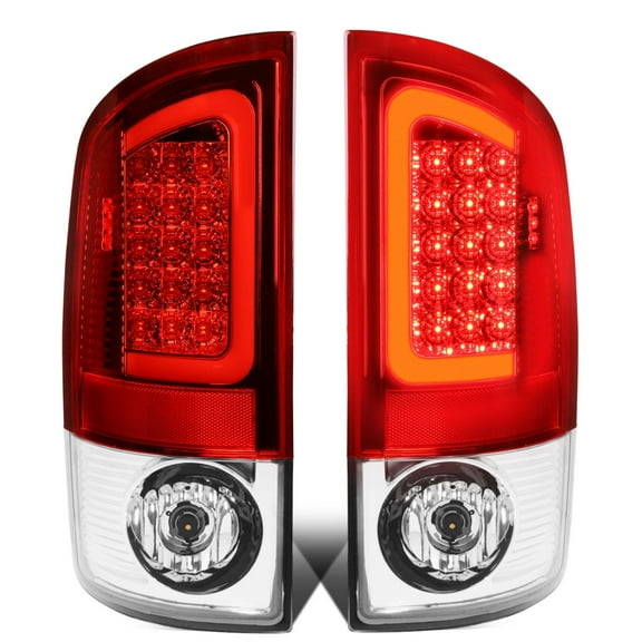 DNA Motoring For 2007-2009 Dodge Ram 3D LED Euro Red Clear Rear Tail Light Pair Replacement