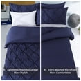 thumbnail image 5 of RUIKASI Blue Queen Comforter Set - Soft and Fluffy Bedding 3 Pieces Set, Pintuck Blue Bedding Sets Queen Size, Bed Set with Comforter, Pillowcases, 5 of 9