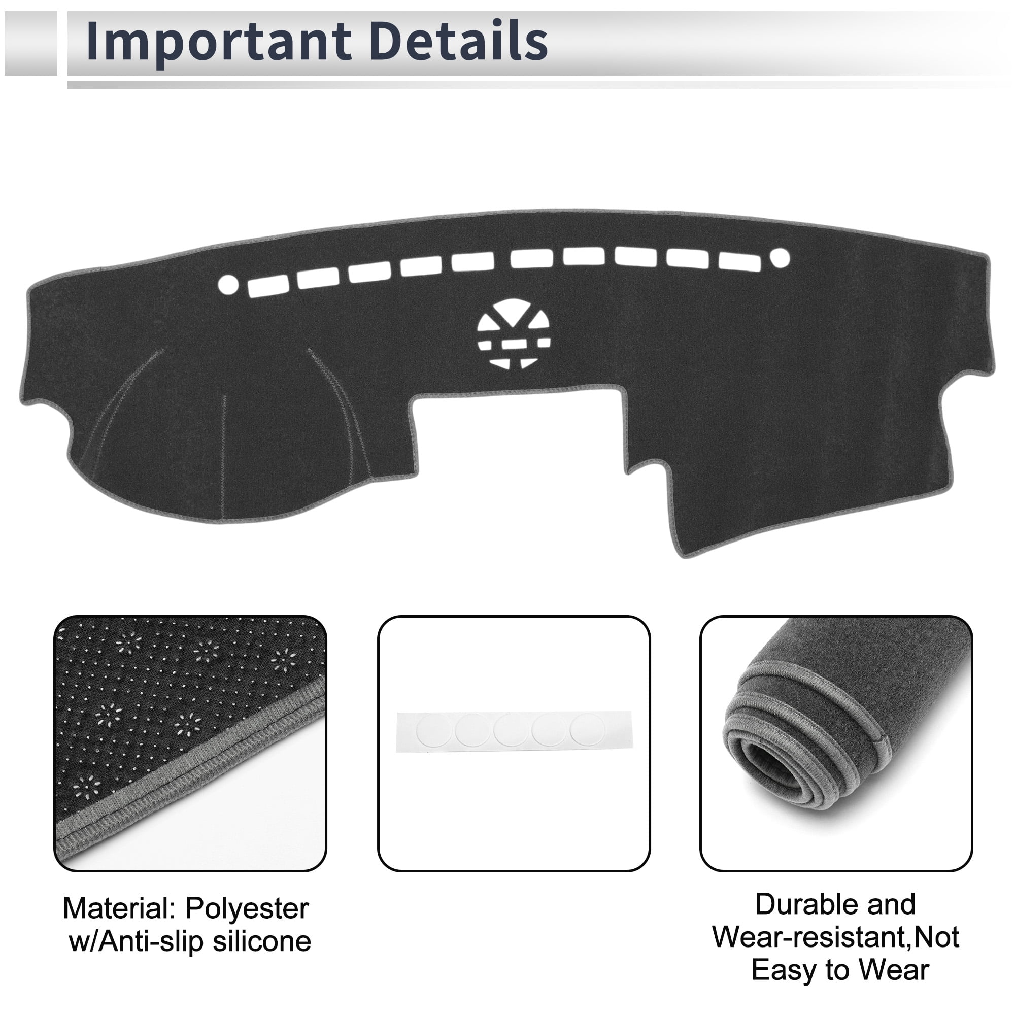 Unique Bargains Dash Cover for KIA Sorento 2010-2016 Non-Slip Dashboard Carpet Mat Gray