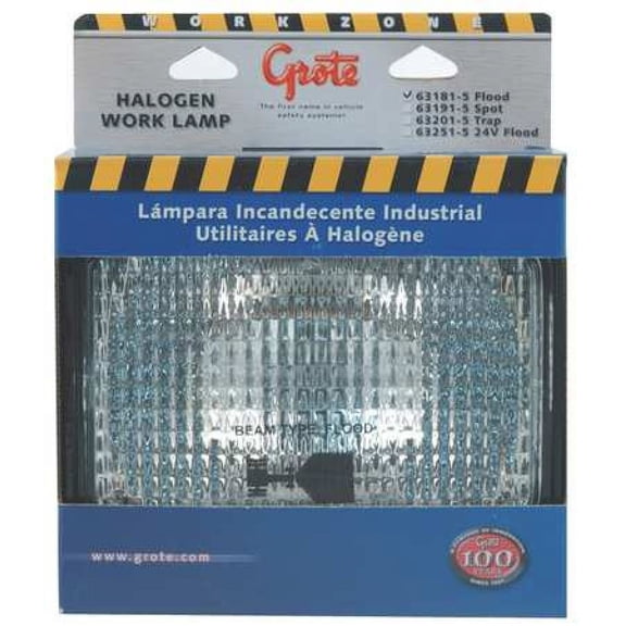 GROTE 63181-5 Large Rectangular Halogen Work Lamp
