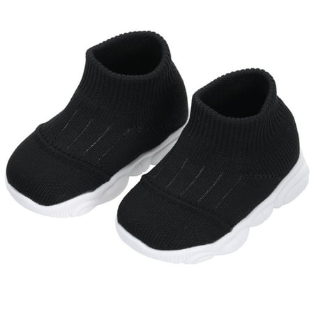 

COSLUS 1 Pair Toddlers Prewalker Baby Walk Learning Footwear for Children (Black)