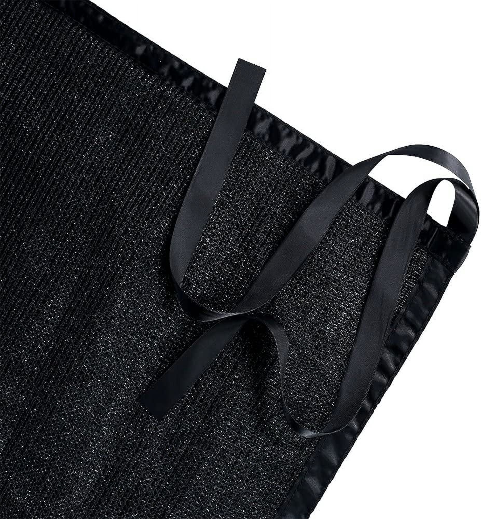 Shatex 90% Shade Cloth Black Sunblock Fabric with Rope UV Resistant for Patio/Pergola/Canopy,10x16ft