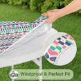 thumbnail image 5 of Boho Style Elastic Table Cover Round 56 Inch, Vibrant Floral Print Stretch Fit for Indoor and Outdoor Use, 5 of 7