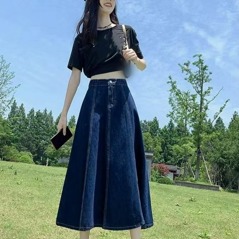 【お値下げ中】Flare skirt belt Flare skirt belt High Waist Black A-line Skirt: Midi Flare Skirt