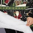 thumbnail image 3 of Oversized Wearable Blanket Hoodie,Black Christmas Santa Pattern Sherpa Blanket Hoodie with Super Pockets,Super Warm Fuzzy Pullover for Women & Men, 3 of 6