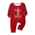 thumbnail image 4 of Yuaguia Red Matching Family Christmas Pajamas Sets, Holiday Tree Graphic Lettering Tops, Buffalo Plaid Raglan Long Sleeves, Snow Dot Pants Sleepwear for Women, Men, Kids, Baby, 4 of 4