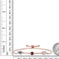 thumbnail image 3 of Gem Stone King 18K Rose Gold Plated Sterling Silver Bracelet Oval Persian Blue Moissanite and Rhodolite Garnet Red (1.62 Cttw), 3 of 3