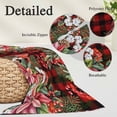 thumbnail image 2 of Cardinal Bird Pillow Covers, Linen Long Throw Pillow Case, Poinsettia Pine Cones Berry Flowers Red Plaid Holiday Pillow Protector Decorative Cushion Cover for Living Room/Bedroom 20" x 30", 2 of 8