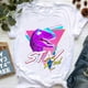thumbnail image 4 of Camiseta con estampado de dinosaurio de acuarela para mujer, camiseta de verano para mujer, camiseta blanca de manga corta de Jurassic Park, camiseta Vaporwave para mujer, 4 of 5