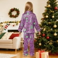 thumbnail image 5 of 2 Piece Girls Silk Pajamas Set Soft Satin Sleepwear For Comfortable Nights 2 Years- 14 Years Long Sleeve Sweatshirt Tops Pants Set for 0 6 12 18 24 M 1t 2t 3t 4t 5t 6t (7-8 Years,Purple), 5 of 9
