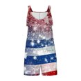 thumbnail image 4 of Moxiu Womens Independence Day Shorts Romper American Flag Overalls 4th of July Sleeveless Baggy Adjustable One Piece Patriotic Jumpsuit with Pockets 2025 Multicolor,XXXL, 4 of 6