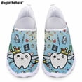 thumbnail image 1 of Doginthehole - Zapatos planos informales para mujer, nuevos, con estampado de dientes de dibujos animados Kawaii, de malla transpirable, ligeros, sin cordones, regalo, 1 of 5