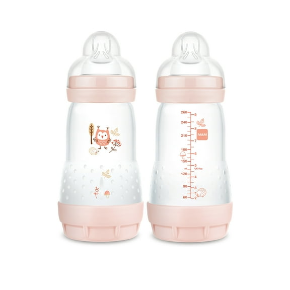MAM Easy Start Matte Anti-Colic Bottle, 9 oz, Girl, 2 pack