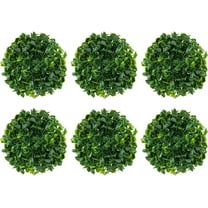 6Pack Artificial Plant Topiary Ball Faux Boxwood Green Round Hanging Balls for Home Decor, 5in