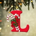 thumbnail image 2 of Individual Christmas Tree Letter Ornaments - Personalized Alphabet Decor with Santa & Snowflake Designs, Acrylic Monogram Hanging Decor for Xmas Tree, 2 of 2