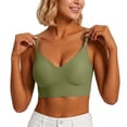 thumbnail image 3 of Women's Back Bra, Racerback Bra, Daily Pullover Bra, Wireless Seamless Bra, Soft Comfort Bra, Supportive Smoothing Bra, Women's Everyday Underwear for Daily Wear | TruBelle,Green L, 3 of 8