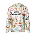 thumbnail image 1 of Balery Hello Summer Sudadera ligera de manga larga con capucha y protección solar UPF 50+ para hombre y mujer, ideal para pesca y running-Large, 1 of 7