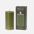 thumbnail image 2 of Linen Chest Green LED Pillar Candle - 3"x 6", 2 of 2