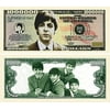 100 Paul Mccartney (Beatles) Million Dollar Bill with Bonus “Thanks a Million” Gift Card Set