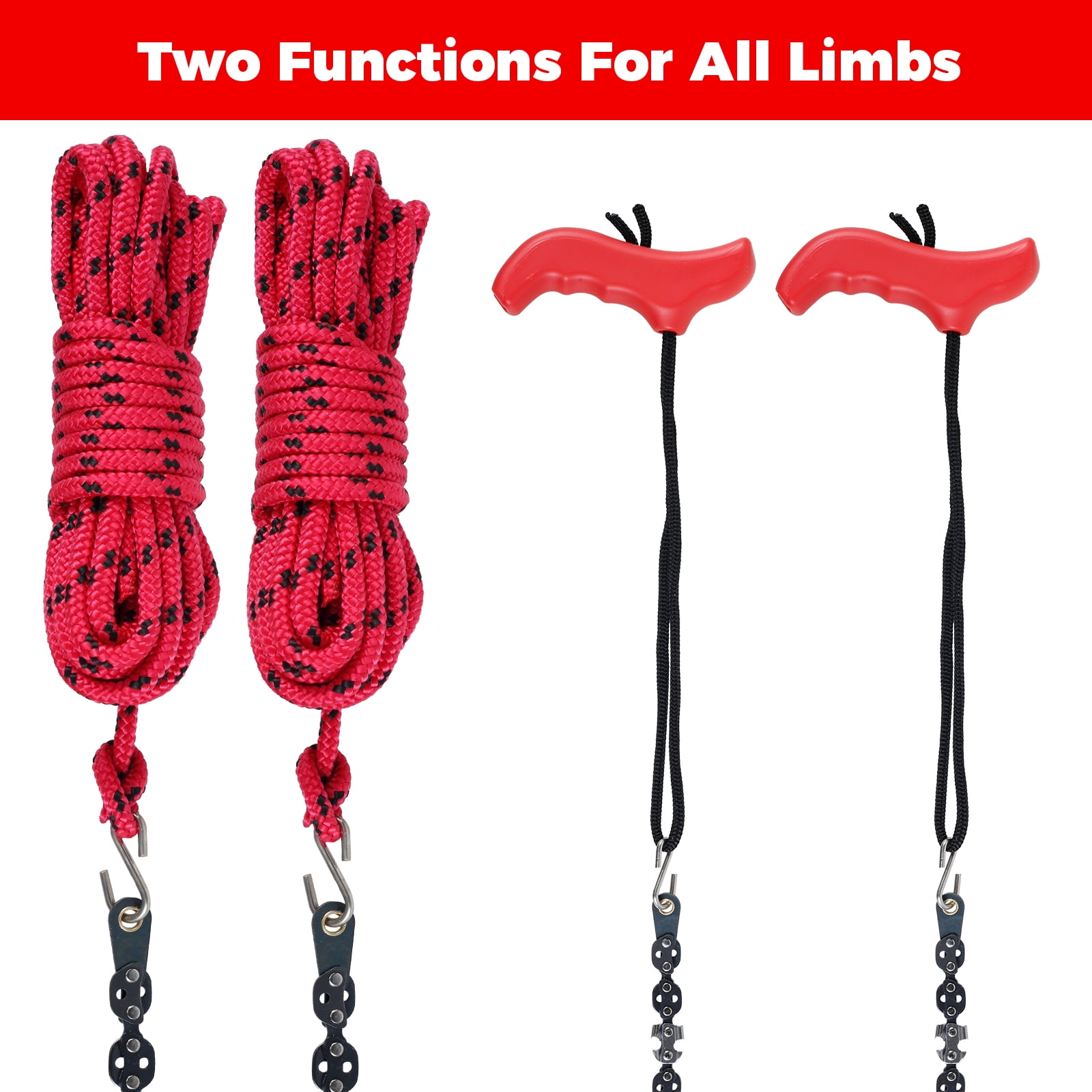 OKYMOTOR 53 Inch Hand Rope Chain Saw Sharp Manual Tree Chain Saw with 68 Teeth Folding Pocket Wood Cutting Tool for Gardening Camping Survival Gear