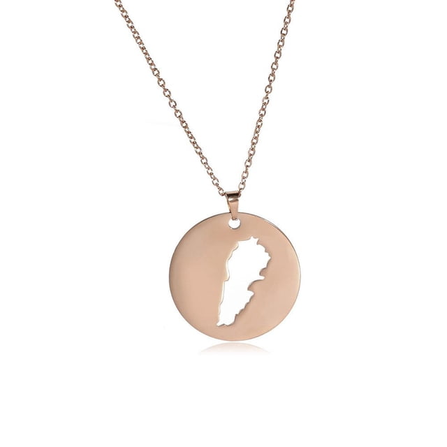 EZLIFE Collar de acero inoxidable del Líbano para hombres y mujeres _и V3H4