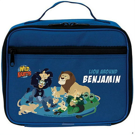 Personalized Wild Kratts Lion Around Blue Kids Lunch Box