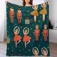 thumbnail image 2 of Christmas Nutcracker Tree Snowflake Blanket Fleece Cozy Warm Xmas Winter Retro Lightweight Throw Blanket for Couch Sofa Bed for Adults Kids Boys Teens Gift 50"x60", 2 of 6