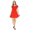 thumbnail image 1 of Vestido Juvenil Para Mujer Corto Holgado Liso Casual Rojo rojo CH Incógnita 330597, 1 of 6