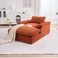 thumbnail image 3 of Aukfa 51.2" Oversized Chaise Lounge Chair Indoor, Corduroy Upholstered Sofa Couch with Pillow Armrests, Sleeper Sofa Chair for Living Room Bedroom Office, Orange, 3 of 8