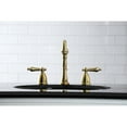thumbnail image 3 of Kingston Brass KB1977AL Heritage Widespread Bathroom Faucet with Brass Pop-Up, Brushed Brass, 3 of 5