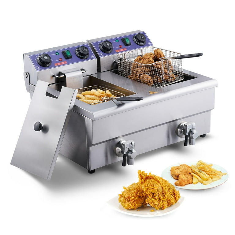 本日だけ。KING FRY KFFKFF Industrial Dual Chamber Fryer, 3000W Electric