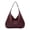 Red, variant on Shoulder Bags for Women Soft Slouchy Leather Handbag Lady Stylish Button Tote Purses Underarm Shopping Satchel Grey