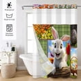 thumbnail image 2 of Mizhona Happy Easter No Hook Shower Curtains with Snap in Liner，Cute Bunny Hookless Bath Curtain,71"× 86", 2 of 6