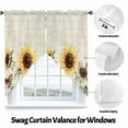 thumbnail image 3 of Vintage Sunflowers Swag Curtain Valance for Windows, Country Floral Pastoral Style Botanical Window Treatments Short Swag Topper for Kitchen Windows Bathroom Bedroom, 28"x36", 3 of 8