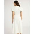 thumbnail image 2 of Scoop Women’s and Women's Plus Puff Sleeve O-Ring Dress, Sizes XS-4X, 2 of 4