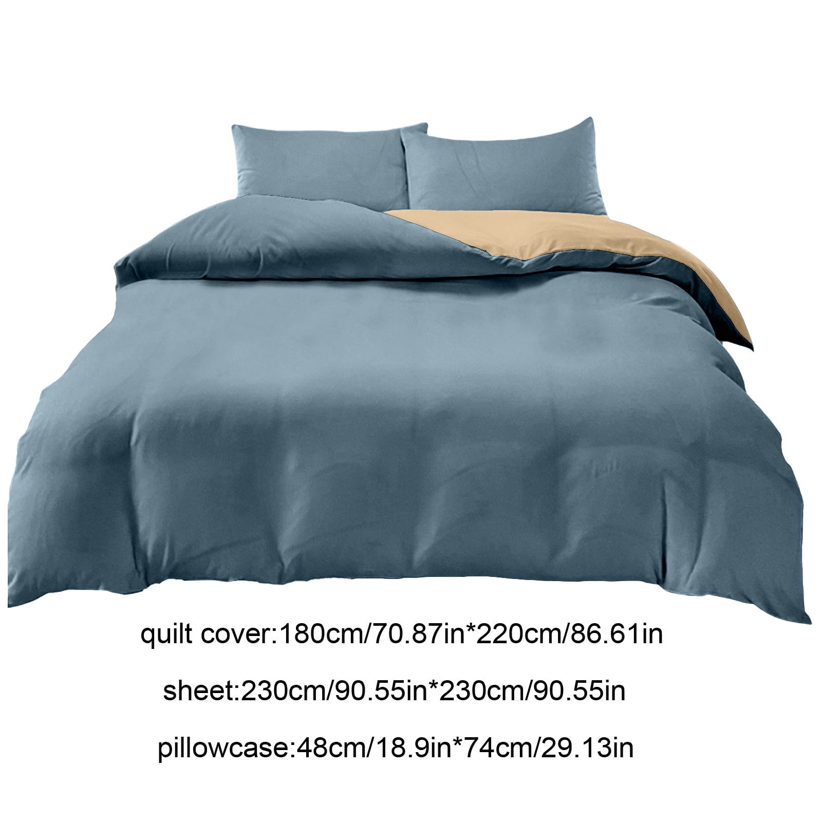 4 Piece Bed Sheets 71x87in Bedding Set with Duvet Cover Fitted Sheet 2 Pillowcases Soft Washed Polyester Wrinkle Free Easy Care by PALIFEUR