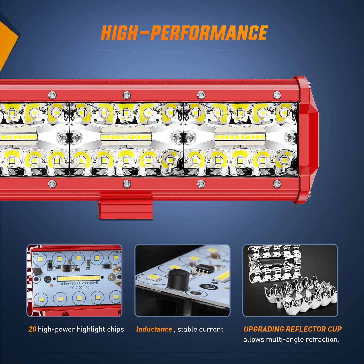 Nilight LED Light Bar 20Inch Triple Row Spot Flood Combo Lights with Wiring Harness Kit for Fog Light Driving Light Work Light on Off-Road Truck SUV ATV UTV, 2 Years Warranty