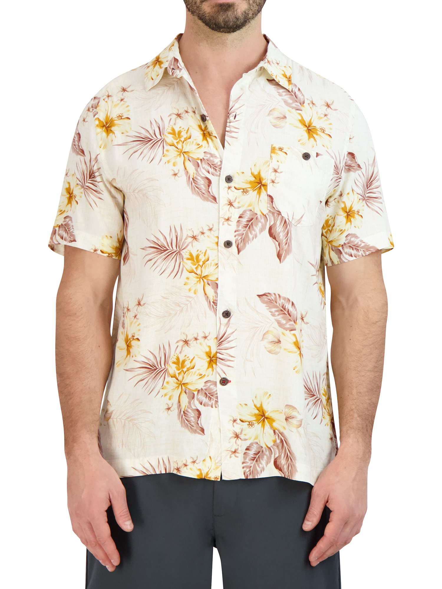 Havana Jim Men's Short Sleeve Floral Camp Shirt - Walmart.com