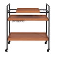 thumbnail image 2 of Metal Frame Serving Cart with Adjustable Compartments Oak Brown and Black - Saltoro Sherpi, 2 of 5