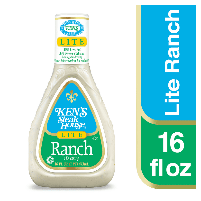 Ken's Steak House GlutenFree Lite Ranch Salad Dressings, 16 Fl Oz