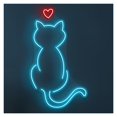 thumbnail image 1 of Letrero De Neón Corazón Gato, Ideal Para Decorar La Habitación Los Niños Brillo Ajustable 45cm, 1 of 3
