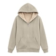 thumbnail image 5 of Lutiedan Womens Sherpa Fleece Jacket Zip up Thick Warm Hooded Jacket Long Sleeve Casual Fall Winter Coat with Pockets S-3XL, 5 of 6