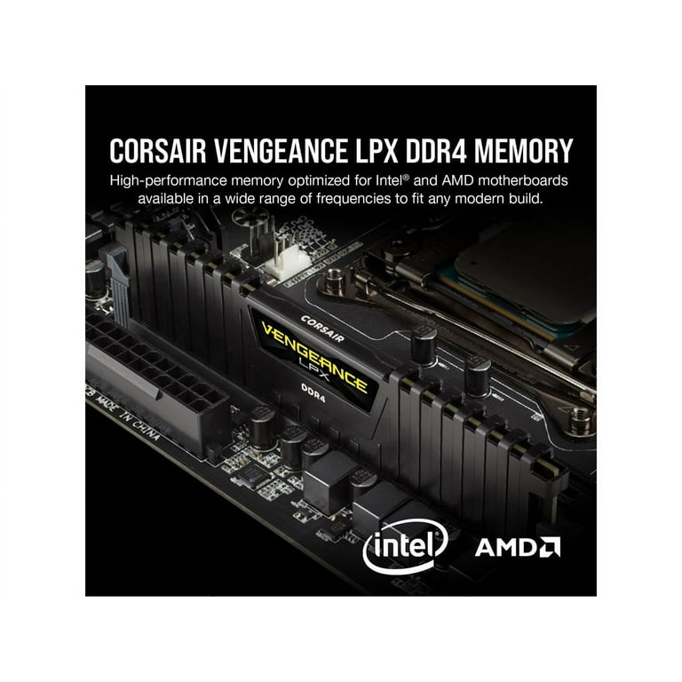Corsair VENGEANCE LPX DDR4 RAM 16GB (2x8GB) 3200MHz CL16 Intel XMP 2.0  Computer Memory - Black (CMK16GX4M2B3200C16)