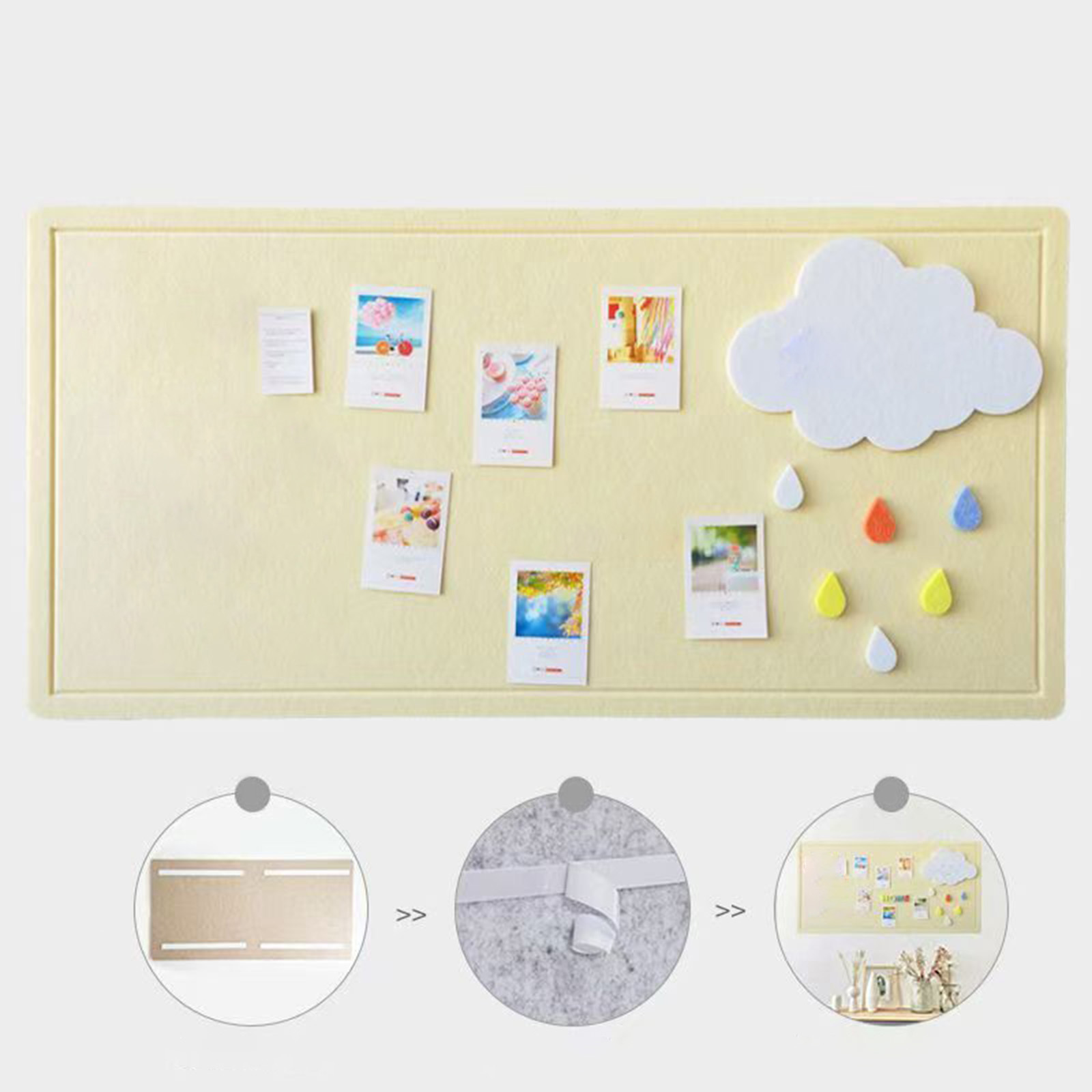 User Friendly Felt Fabric Bulletin Board Peeling Mounting Surfaces Suitable for Photos Note Home School Use