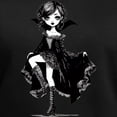 thumbnail image 3 of CafePress - Vampire Girl T Shirt - Women's V-Neck Dark T-Shirt, 3 of 4