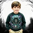 thumbnail image 2 of Toddler Boys Pullover Halloween Sweatshirts Wolf Print Kids Shirt Crewneck Long Sleeve Preppy Tops Size 2-3T, 2 of 4