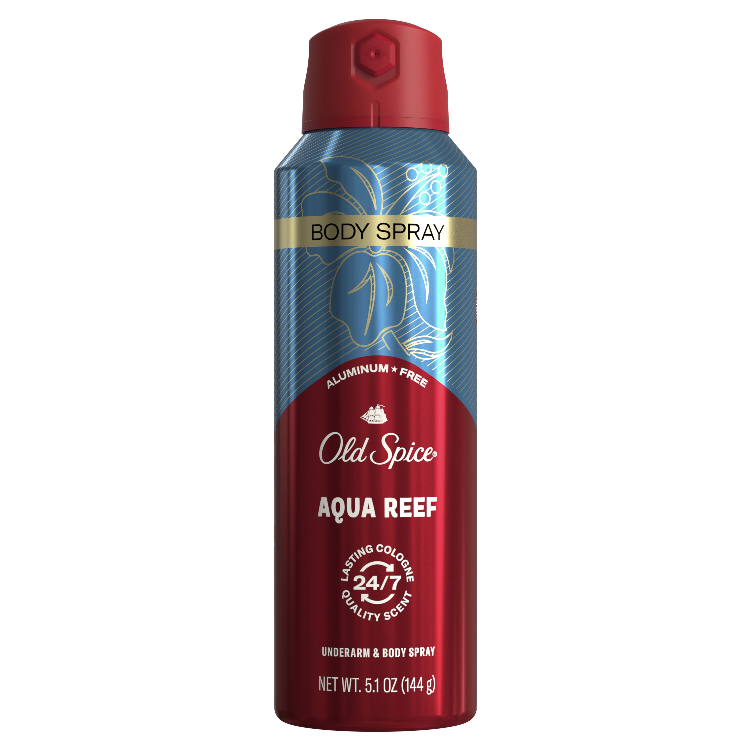 Old Spice Aluminum Free Body Spray for Men, Aqua Reef, 5.1 oz