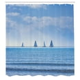 thumbnail image 3 of Ambesonne Nautical Shower Curtain, Sailing Boat on Ocean, 69"Wx84"L, Pale Blue, 3 of 5