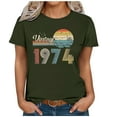 thumbnail image 4 of Kayannuo Womens Blouses Short Sleeve T Shirts for Women Valentine's Day 1974 Vintage Shirt For Women 50th Birthday Gifts 1974 Birthday Gifts Idea Retro Short Sleevel T Shirts Party Tops Tees, 4 of 4